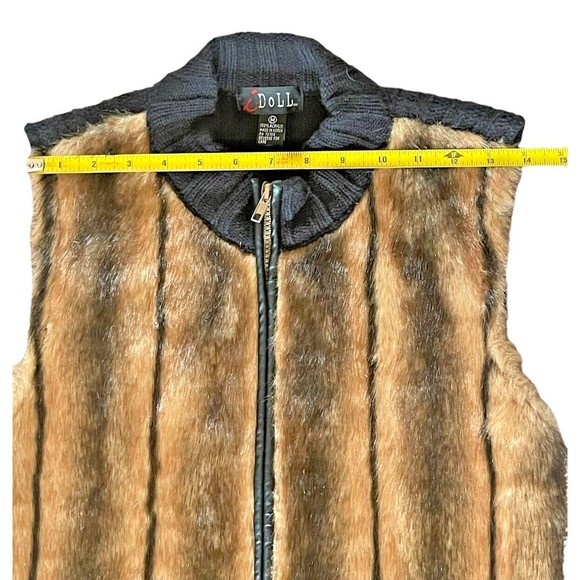 i Doll Women's Faux Red Fox Fur Vest Size-M Boho Chic Anime Cosplay Unisex Coat - Picture 10 of 13